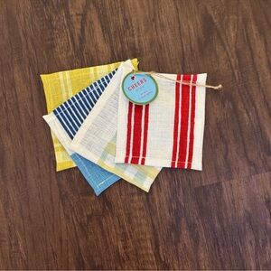 Anthropologie Margot Linen cocktail napkins set of 4